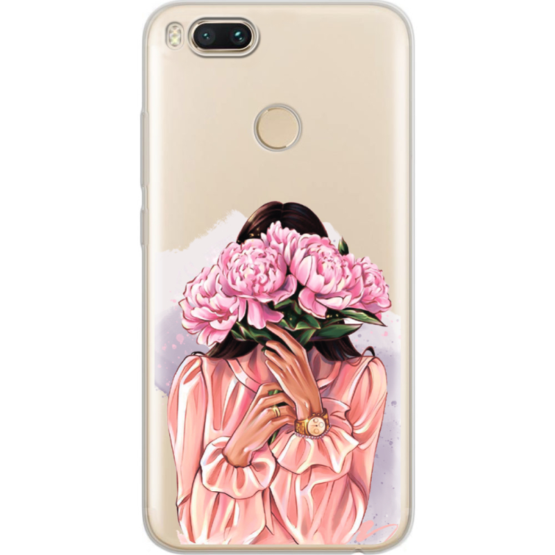 Прозрачный чехол Uprint Xiaomi Mi 5X / A1 Девушка с Пионами