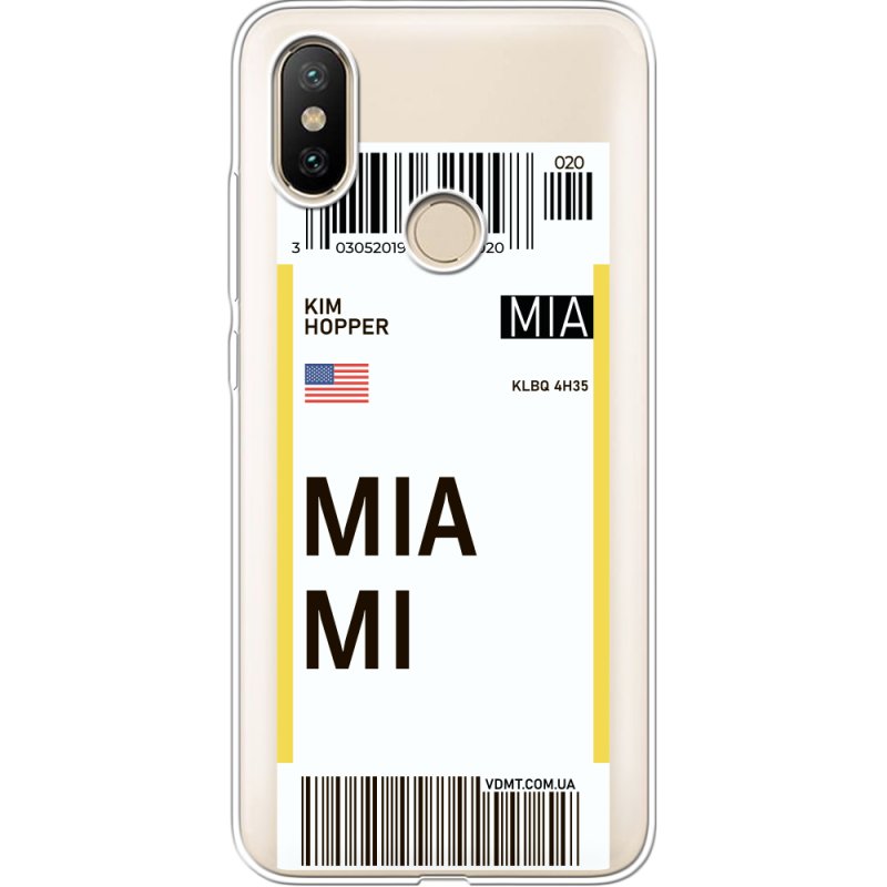 Прозрачный чехол Uprint Xiaomi Mi 6X / A2 Ticket Miami