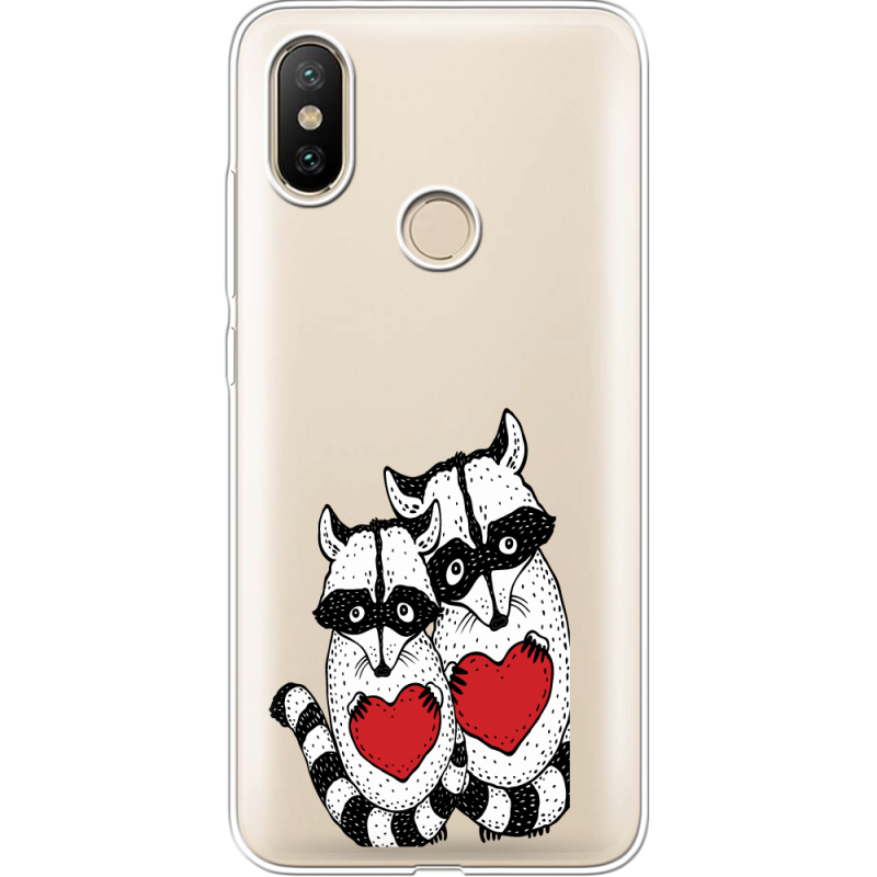 Прозрачный чехол Uprint Xiaomi Mi 6X / A2 Raccoons in love
