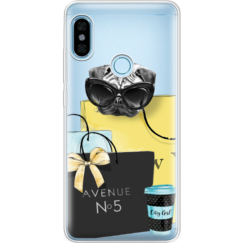 Прозрачный чехол Uprint Xiaomi Redmi Note 5 / Note 5 Pro Fashion Pug