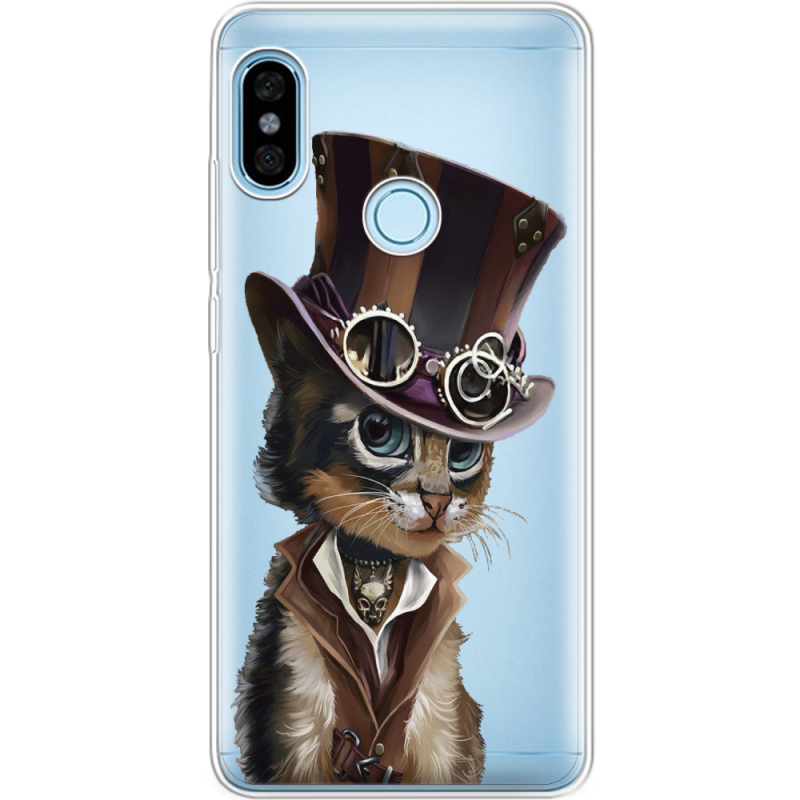 Прозрачный чехол Uprint Xiaomi Redmi Note 5 / Note 5 Pro Steampunk Cat