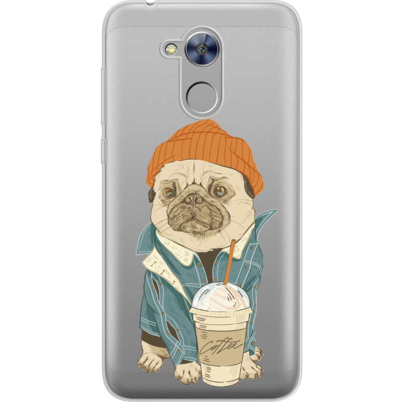 Прозрачный чехол Uprint Huawei Honor 6A Dog Coffeeman