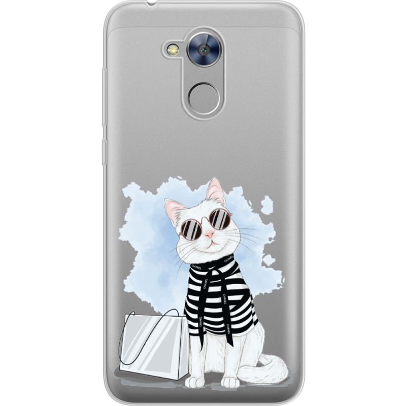 Прозрачный чехол Uprint Huawei Honor 6A Cat Style