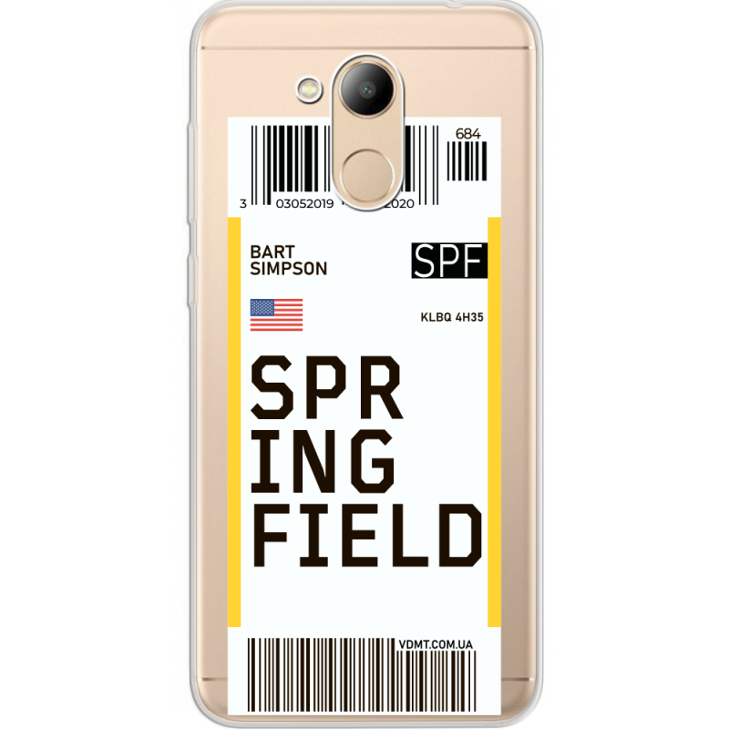 Прозрачный чехол Uprint Huawei Honor 6C Pro Ticket Springfield