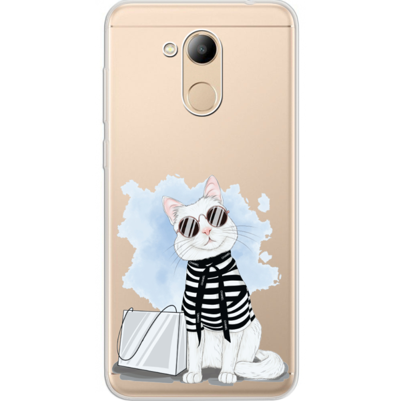 Прозрачный чехол Uprint Huawei Honor 6C Pro Cat Style