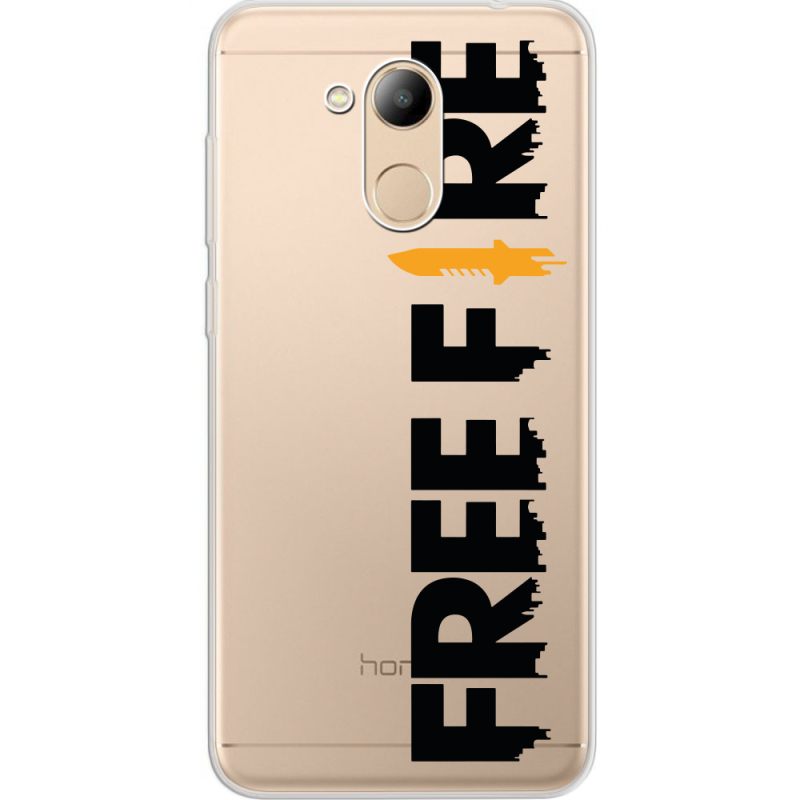 Прозрачный чехол Uprint Huawei Honor 6C Pro Free Fire Black Logo