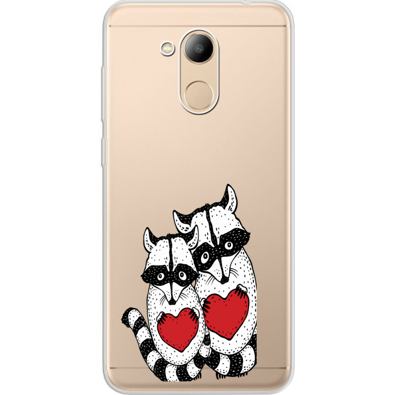 Прозрачный чехол Uprint Huawei Honor 6C Pro Raccoons in love