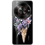 Чохол зі стразами Nubia Focus 5G Ice Cream Flowers