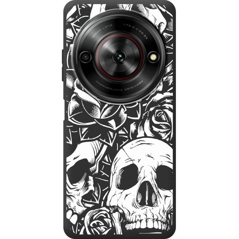 Чорний чохол BoxFace Nubia Focus 5G Skull and Roses