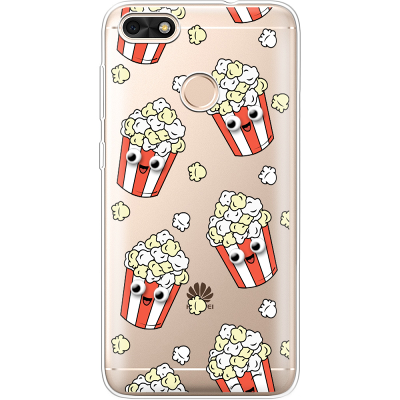 Прозрачный чехол Uprint Huawei Nova Lite 2017 с 3D-глазками Popcorn