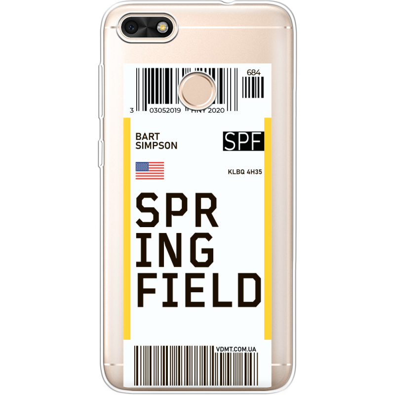 Прозрачный чехол Uprint Huawei Nova Lite 2017 Ticket Springfield