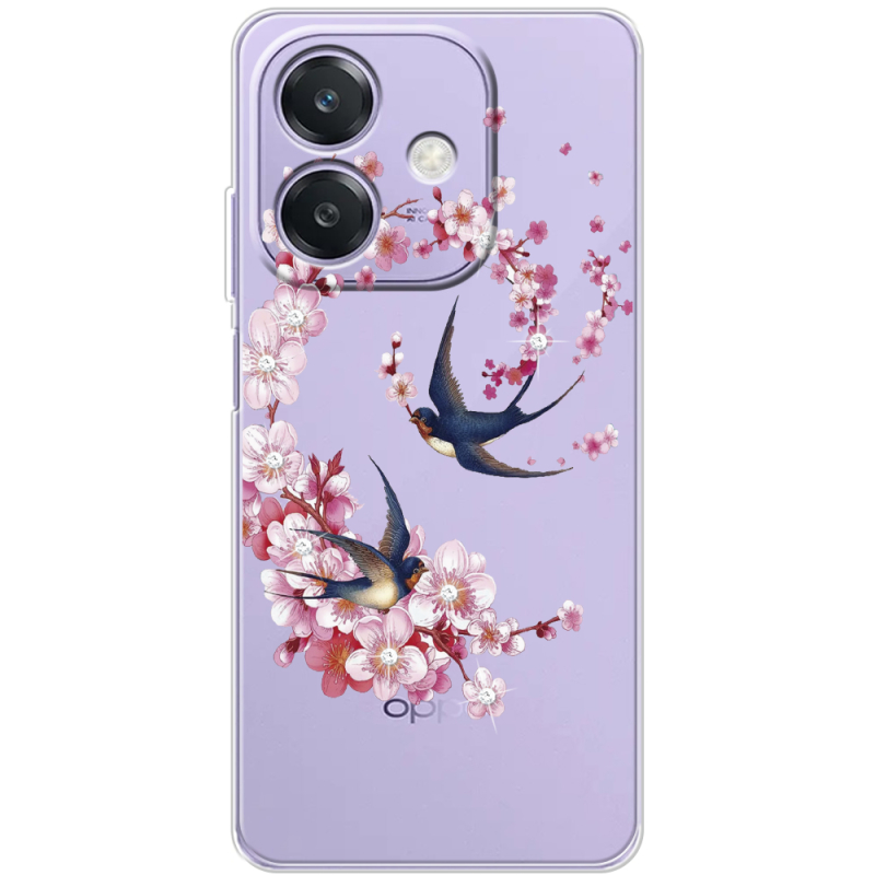 Чохол зі стразами OPPO A3 Swallows and Bloom