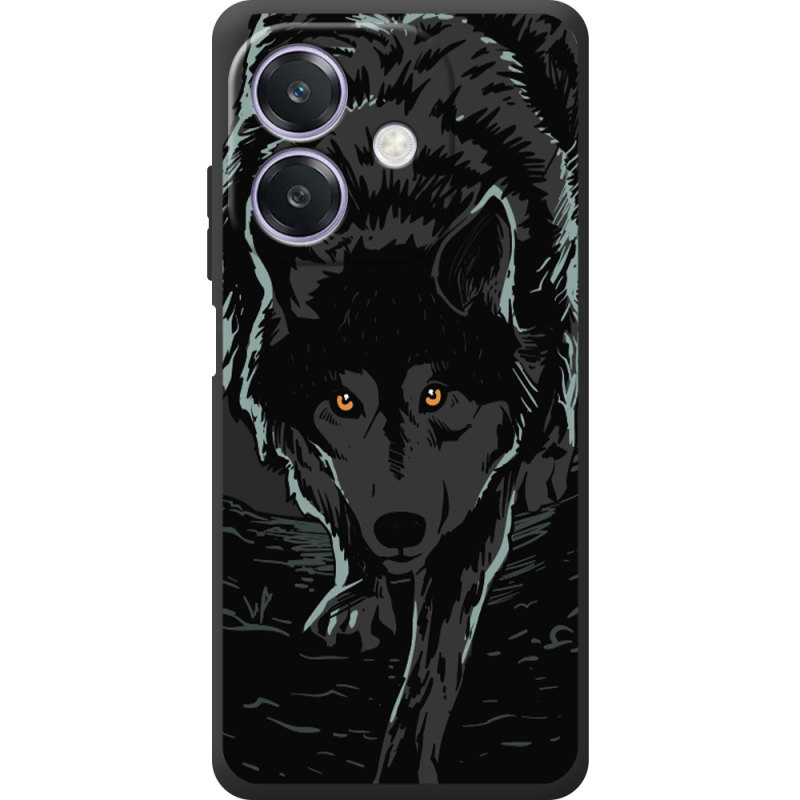 Чорний чохол BoxFace Oppo A3 Wolf