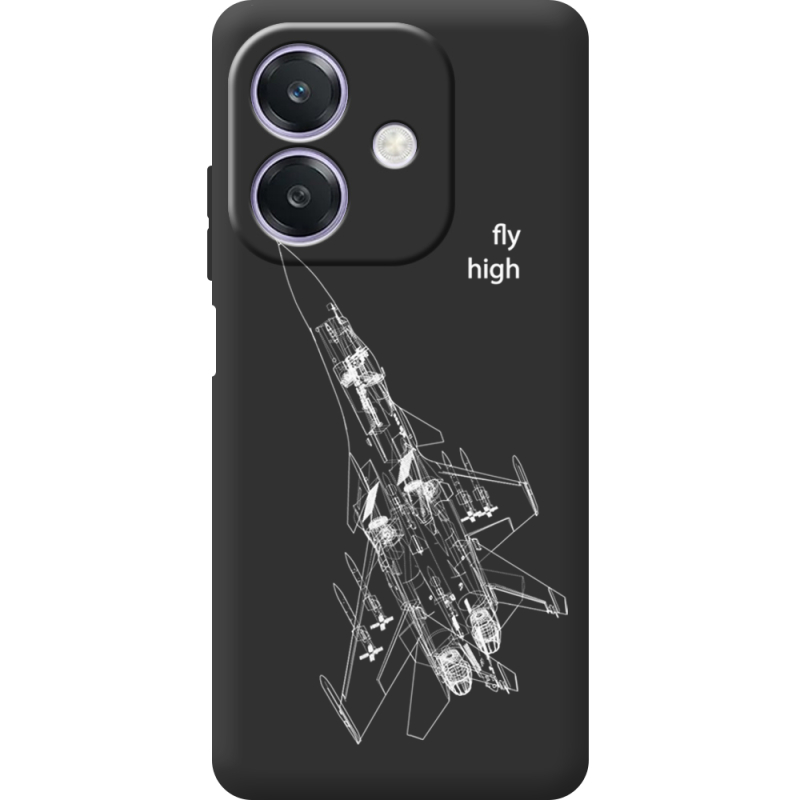 Чорний чохол BoxFace Oppo A3 Військовий літак