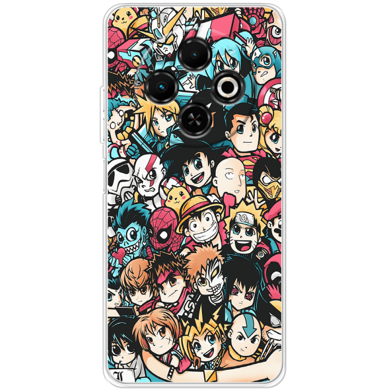 Чохол BoxFace Tecno Spark 30C Anime Stickers