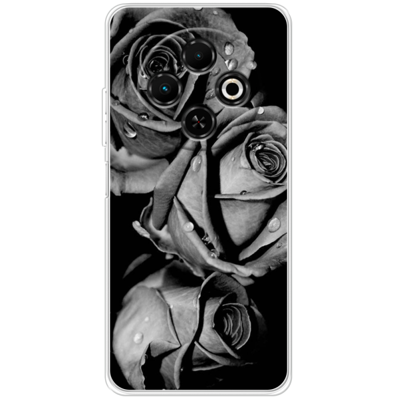 Чохол BoxFace Tecno Spark 30C Black and White Roses
