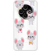 Прозорий чохол BoxFace Tecno Spark 30C с 3D-глазками Mouse