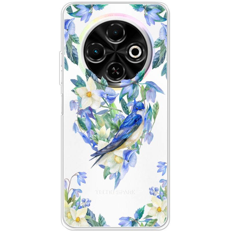 Прозорий чохол BoxFace Tecno Spark 30C Spring Bird