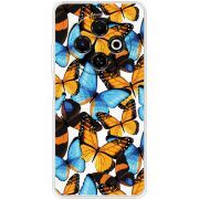 Прозорий чохол BoxFace Tecno Spark 30C Butterfly Morpho