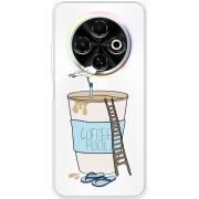 Прозорий чохол BoxFace Tecno Spark 30C Segull in Cofee Pool