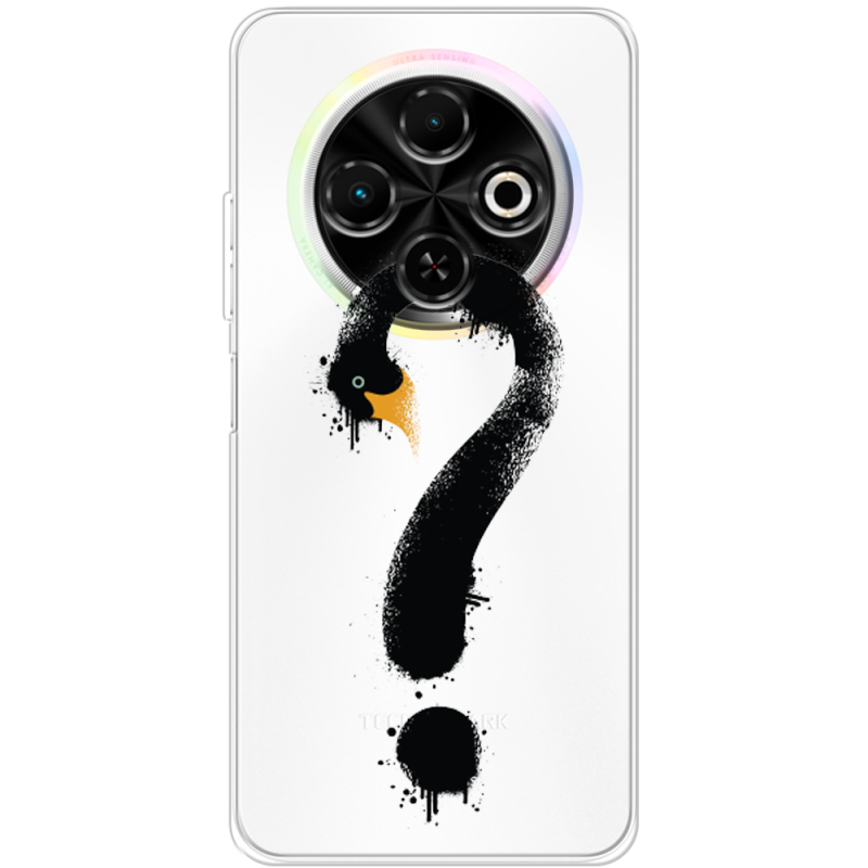Прозорий чохол BoxFace Tecno Spark 30C Swan question