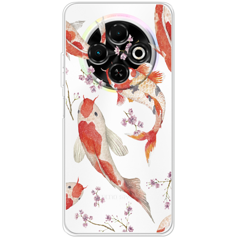 Прозорий чохол BoxFace Tecno Spark 30C Japanese Koi Fish