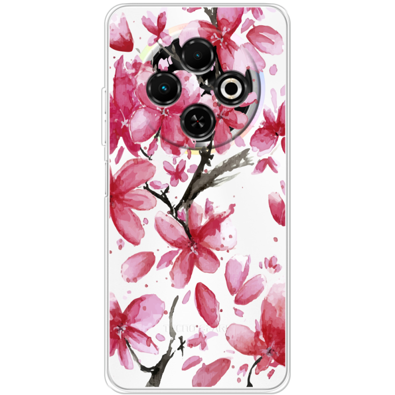 Прозорий чохол BoxFace Tecno Spark 30C Pink Magnolia