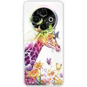 Прозорий чохол BoxFace Tecno Spark 30C Colorful Giraffe