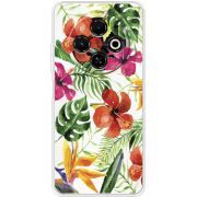 Прозорий чохол BoxFace Tecno Spark 30C Tropical Flowers