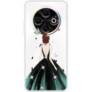 Чохол зі стразами Tecno Spark 30C Girl in the green dress