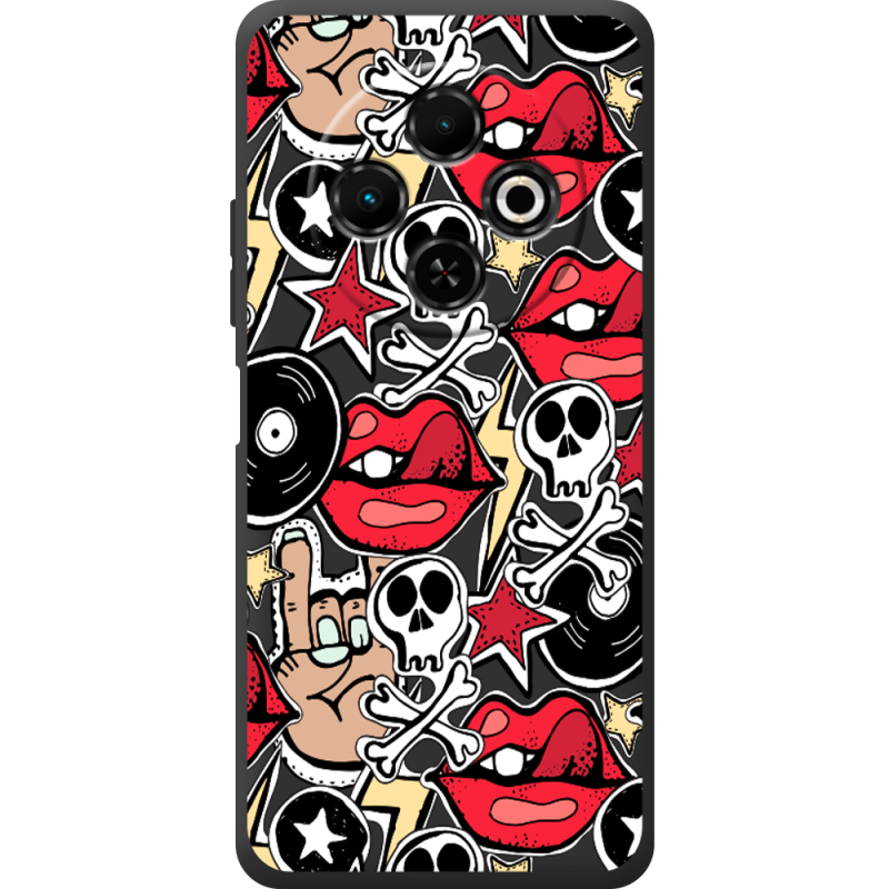 Чорний чохол BoxFace Tecno Spark 30C Rock Graffiti