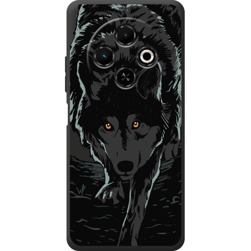 Чорний чохол BoxFace Tecno Spark 30C Wolf