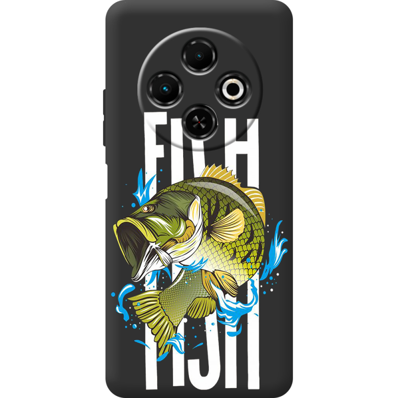 Чорний чохол BoxFace Tecno Spark 30C Fish