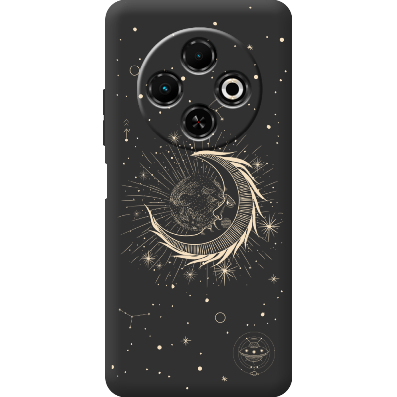 Чорний чохол BoxFace Tecno Spark 30C Moon