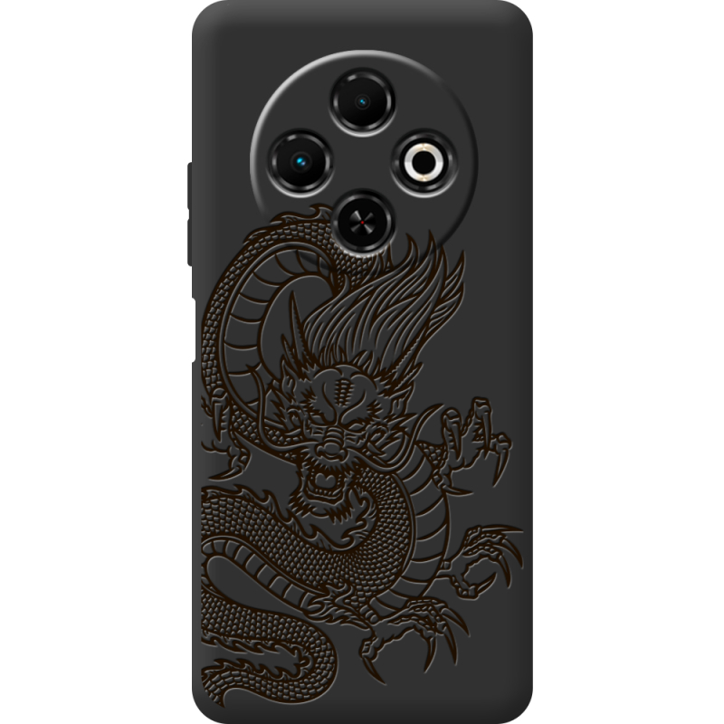 Чорний чохол BoxFace Tecno Spark 30C Chinese Dragon