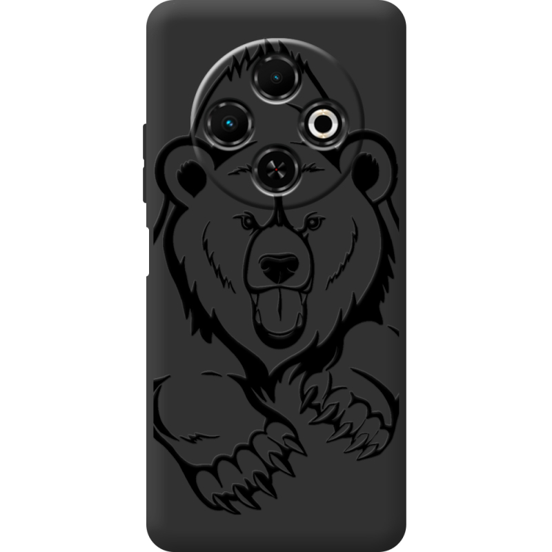 Чорний чохол BoxFace Tecno Spark 30C Grizzly Bear