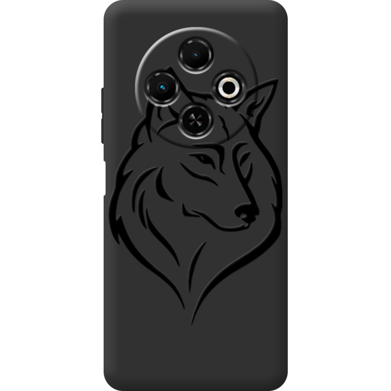 Чорний чохол BoxFace Tecno Spark 30C Wolf