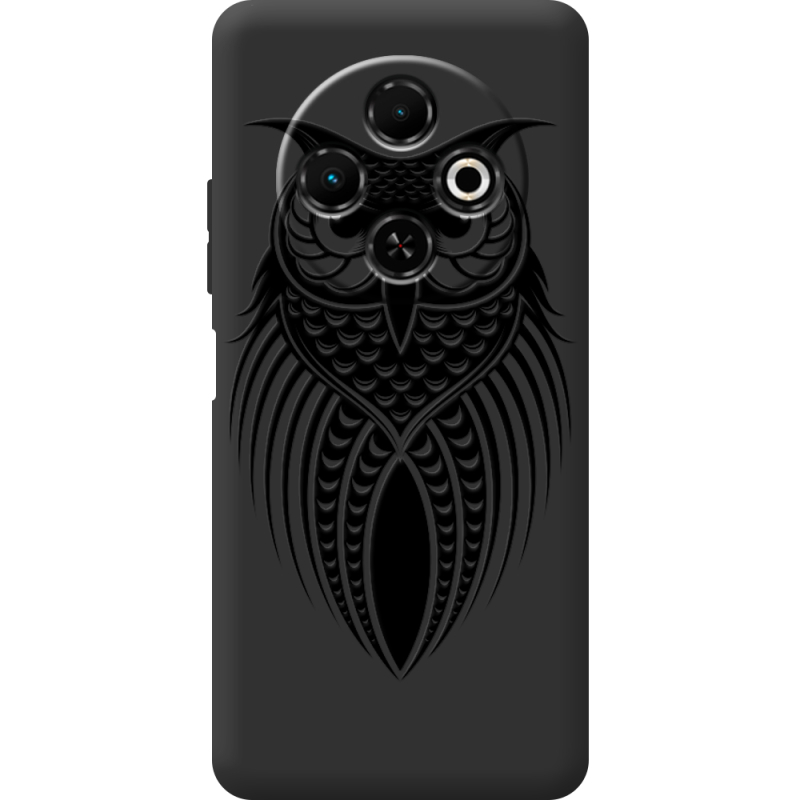 Чорний чохол BoxFace Tecno Spark 30C Owl