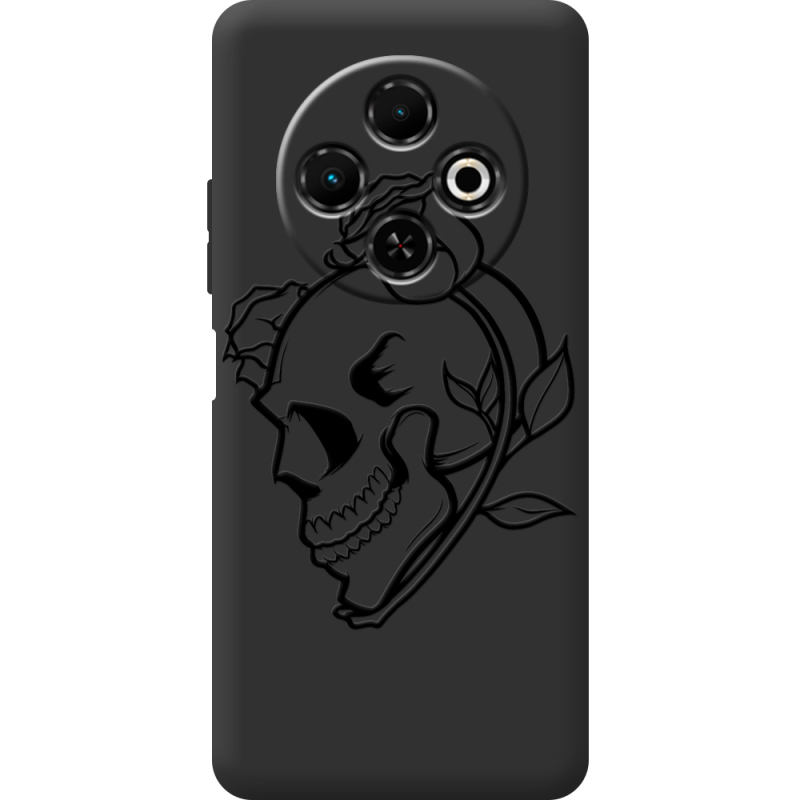 Чорний чохол BoxFace Tecno Spark 30C Skull and Roses