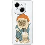 Прозорий чохол BoxFace Tecno Spark Go 1 Dog Coffeeman