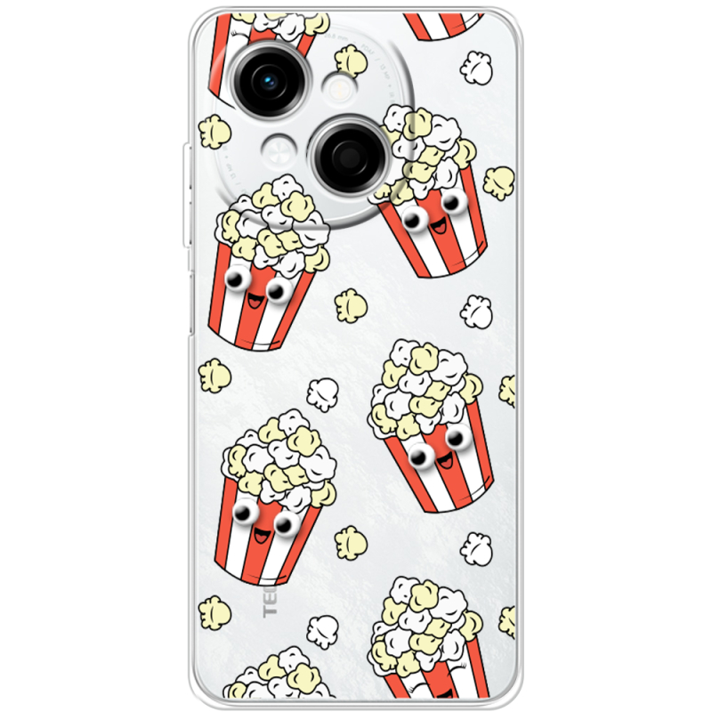Прозорий чохол BoxFace Tecno Spark Go 1 с 3D-глазками Popcorn