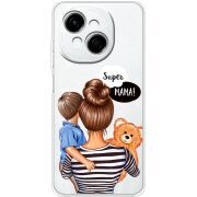 Прозорий чохол BoxFace Tecno Spark Go 1 Super Mama and Son