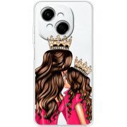 Прозорий чохол BoxFace Tecno Spark Go 1 Queen and Princess