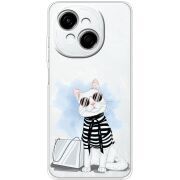 Прозорий чохол BoxFace Tecno Spark Go 1 Cat Style