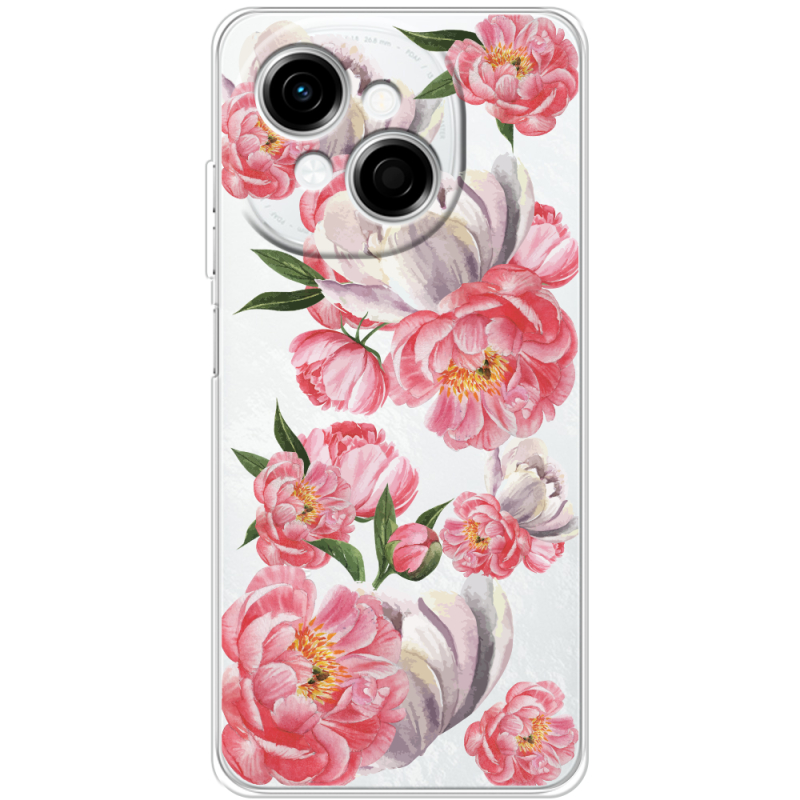 Прозорий чохол BoxFace Tecno Spark Go 1 Peony Watercolor Style