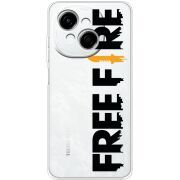 Прозорий чохол BoxFace Tecno Spark Go 1 Free Fire Black Logo