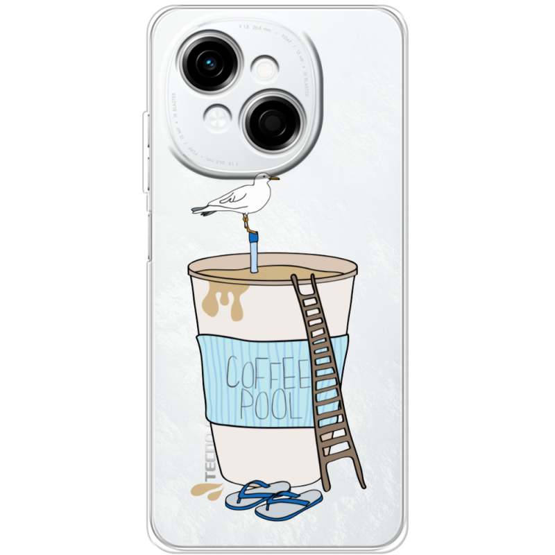 Прозорий чохол BoxFace Tecno Spark Go 1 Segull in Cofee Pool