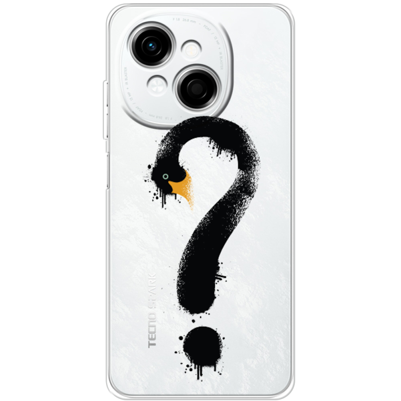 Прозорий чохол BoxFace Tecno Spark Go 1 Swan question