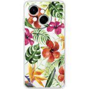 Прозорий чохол BoxFace Tecno Spark Go 1 Tropical Flowers