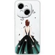 Чохол зі стразами Tecno Spark Go 1 Girl in the green dress